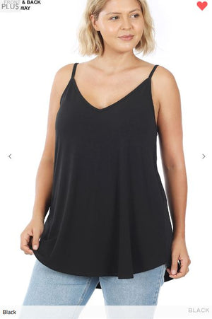 Flip It & Reverse It Reversible Tank tanks zenana Black 1X 