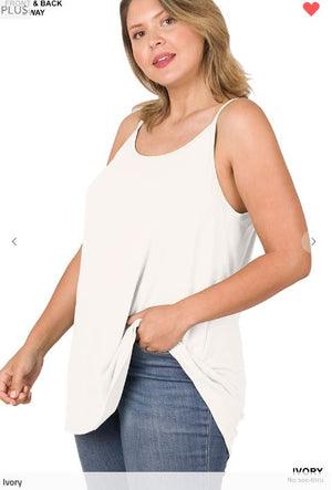Flip It & Reverse It Reversible Tank tanks zenana Ivory 1X 