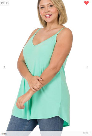 Flip It & Reverse It Reversible Tank tanks zenana Mint 1X 