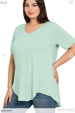 Luxe Classic Vneck Scoopbottom Tee (many colors!)