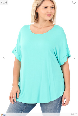 Luxe Wide Scoop Rolled Sleeve Tee (lots of colors!)