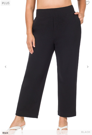 Casual Friday Everyday Flat Front Crop Dress Pant