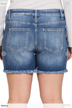 SALE- On The Fray Raw Edge Denim Shorts