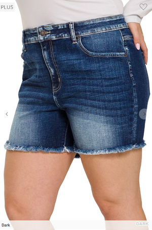 SALE- On The Fray Raw Edge Denim Shorts