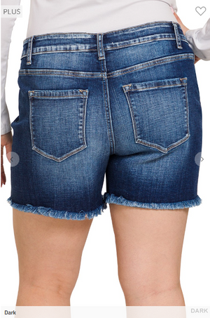 SALE- On The Fray Raw Edge Denim Shorts