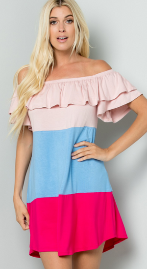 SALE- Summer Vibes Colorblock Dress/Tunic