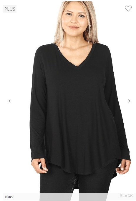 Luxe Rayon Long Sleeve V-Neck Top (lots of colors!)