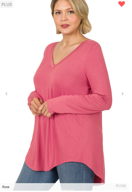 Luxe Rayon Long Sleeve V-Neck Top (lots of colors!)