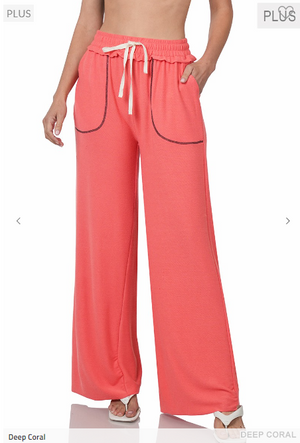 SALE- Pocket Stitch Wide Leg Lounge Pants