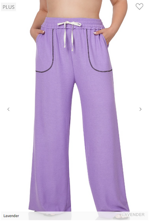 SALE- Pocket Stitch Wide Leg Lounge Pants