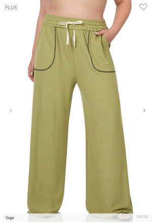 SALE- Pocket Stitch Wide Leg Lounge Pants