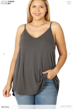 Flip It & Reverse It Reversible Tank tanks zenana Ash Grey 1X 