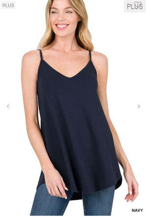 Flip It & Reverse It Reversible Tank tanks zenana Navy 1X 