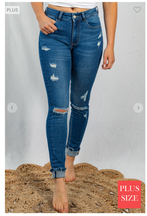SALE- WB High Rise Distressed Skinny Jeans