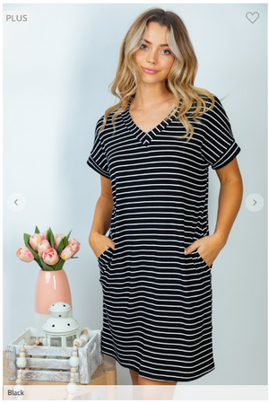 SALE- Obvious Answer Striped Dress
