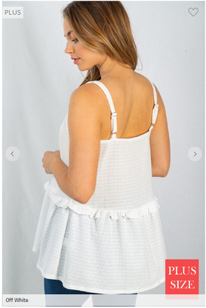 SALE- Not a Basic White Tiered Tank