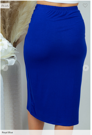 SALE- A Little Flattery Twist Front Cobalt Skirt
