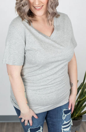 PERFECT VNECK SOLID TEES SHORT SLEEVE TOPS Michelle Mae 