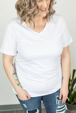 PERFECT VNECK SOLID TEES SHORT SLEEVE TOPS Michelle Mae 