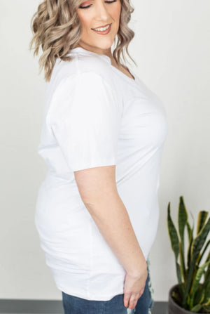 PERFECT VNECK SOLID TEES SHORT SLEEVE TOPS Michelle Mae 