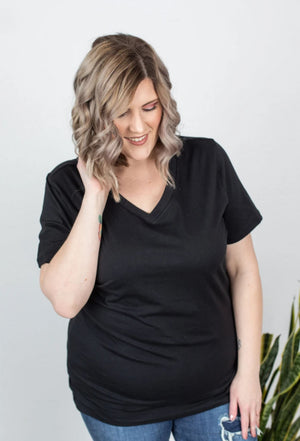 PERFECT VNECK SOLID TEES SHORT SLEEVE TOPS Michelle Mae 