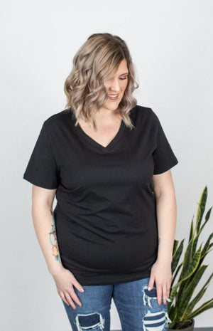 PERFECT VNECK SOLID TEES SHORT SLEEVE TOPS Michelle Mae 