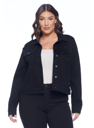 BLACK STRETCH DENIM JACKET jackets enjean 