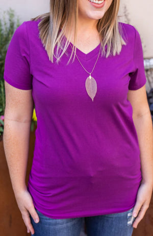 PERFECT VNECK SOLID TEES SHORT SLEEVE TOPS Michelle Mae 