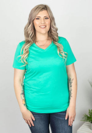 PERFECT VNECK SOLID TEES SHORT SLEEVE TOPS Michelle Mae 