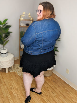 Blue Jean Baby Classic Stretch Denim Jacket (2 washes)-4- Overlayer Tops-enjean-Styled by Stacked - A Plus Size Women's Boutique in Lakeville, MN