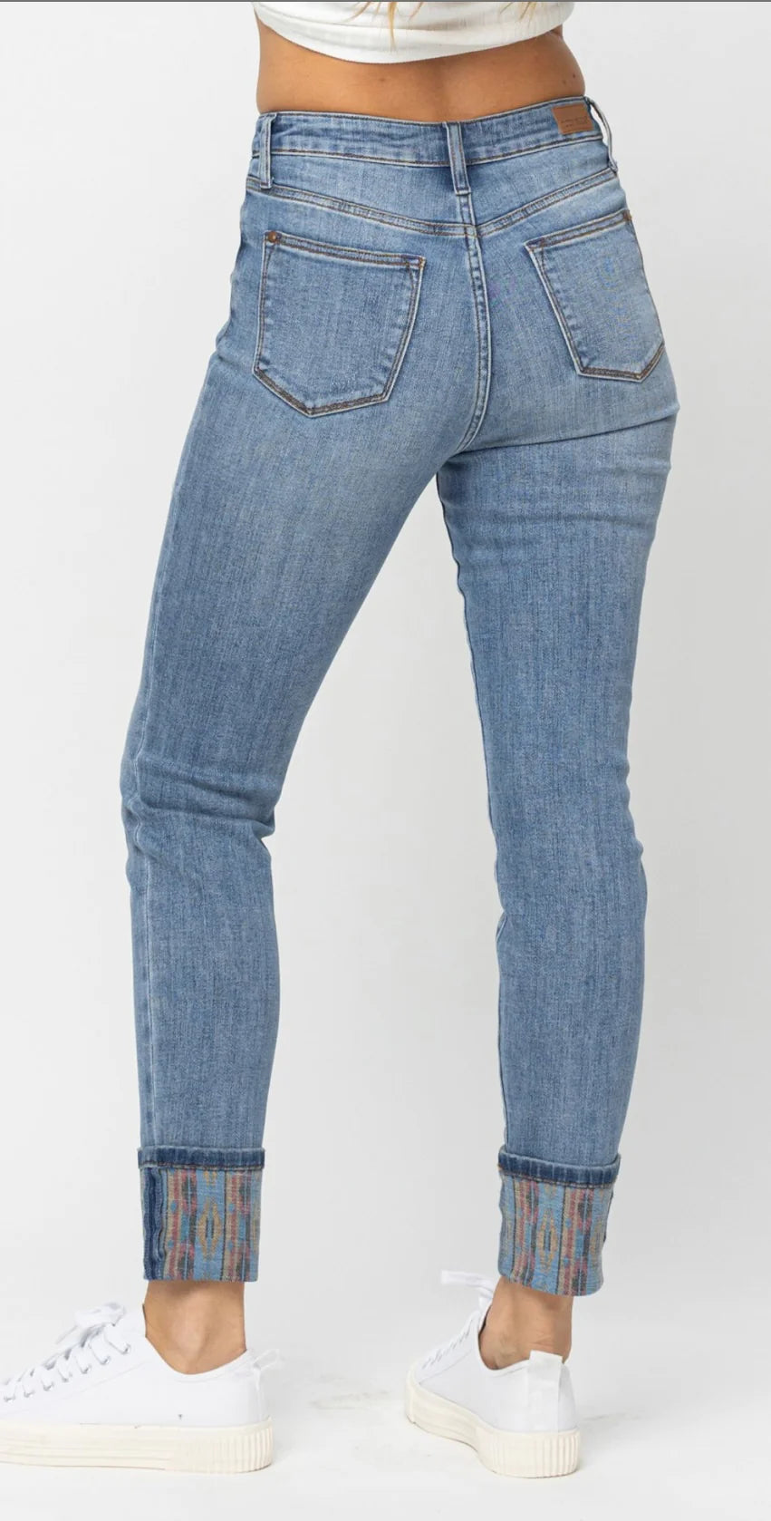 Judy Blue Aztec Cuff Relaxed Skinny jeans Judy Blue 