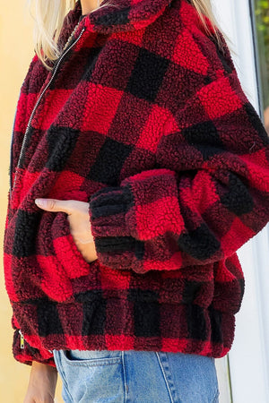Buffalo Plaid Teddy Jacket jackets sweet lovely by jen 