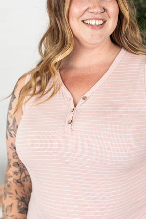 STRIPED TRIPLE STRETCH HENLEY TANKS (many colors!) tank Michelle Mae 