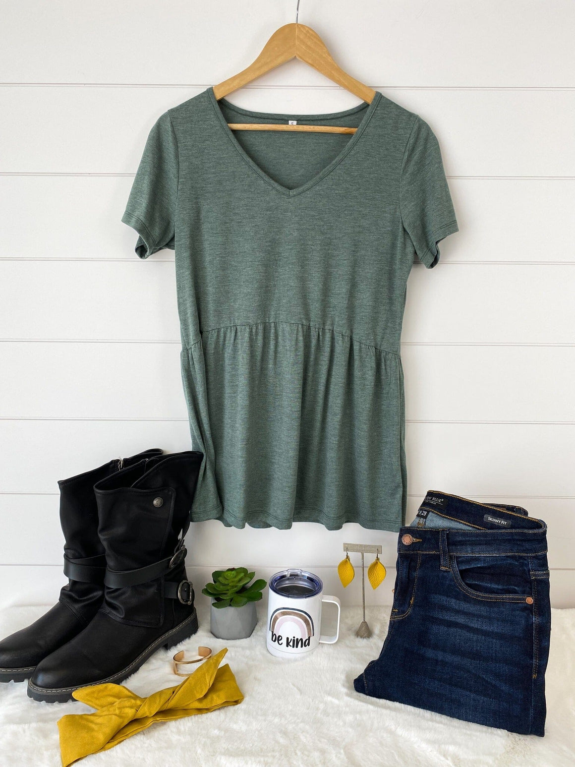 Flatter + Stretch Mini-Ruffle Tees (Heathered Solids) Tops Michelle Mae 