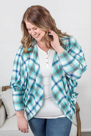 PLAID STRETCH COCOON CARDIGAN (3 colors) CARDIGAN Michelle Mae 