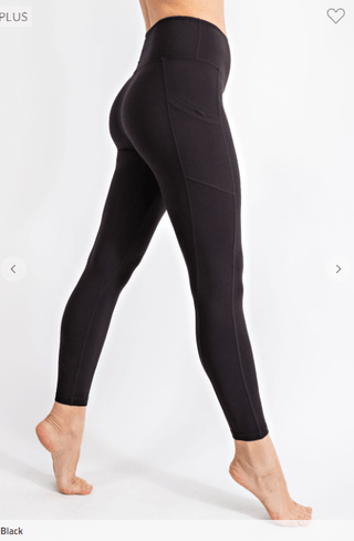 Plus Size "No Crotch Seam" Butter Pocket Leggings-8- Legging/Lounge/Bralette-rae mode-Styled by Stacked - A Plus Size Women's Boutique in Lakeville, MN