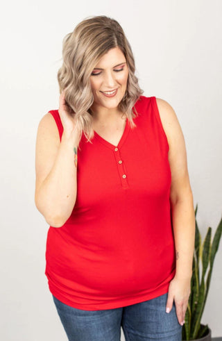 Taryn Triple Stretch 3 Button Henley Tank in Solids-7- Year Round Basic Tops-Michelle Mae-Styled by Stacked - A Plus Size Women's Boutique in Lakeville, MN