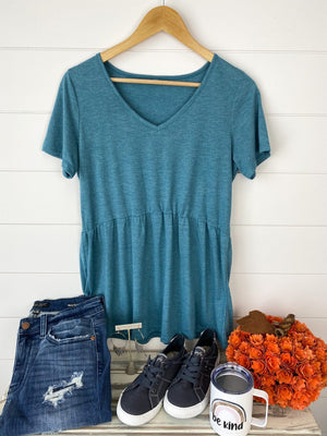 Flatter + Stretch Mini-Ruffle Tees (Heathered Solids) Tops Michelle Mae 
