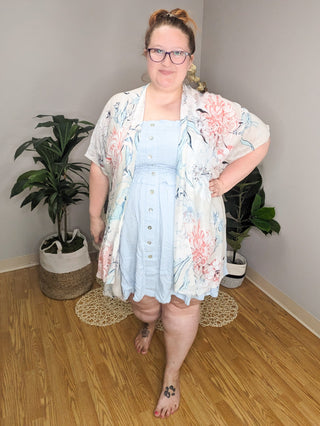 Virginia Airy Light Floral Kimono-CARDIGAN-urbanista-Styled by Stacked - A Plus Size Women's Boutique in Lakeville, MN