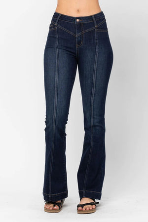 Judy Blue Darkwash Midseam Trouser Flare Jeans Judy Blue 