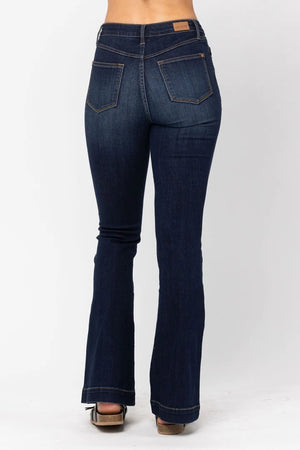 Judy Blue Darkwash Midseam Trouser Flare Jeans Judy Blue 
