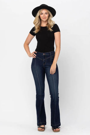 Judy Blue Darkwash Midseam Trouser Flare Jeans Judy Blue 